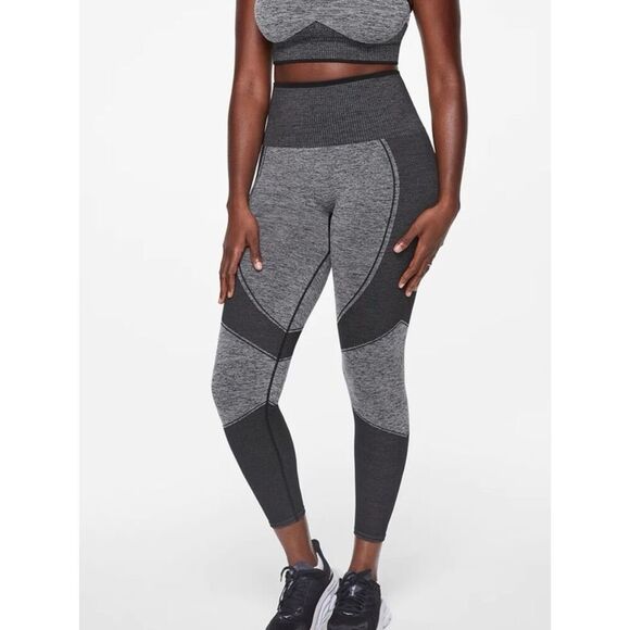 NEW ThirdLove Flex Seamless Compression Leggings size S Black Gray Athletic - Picture 1 of 8